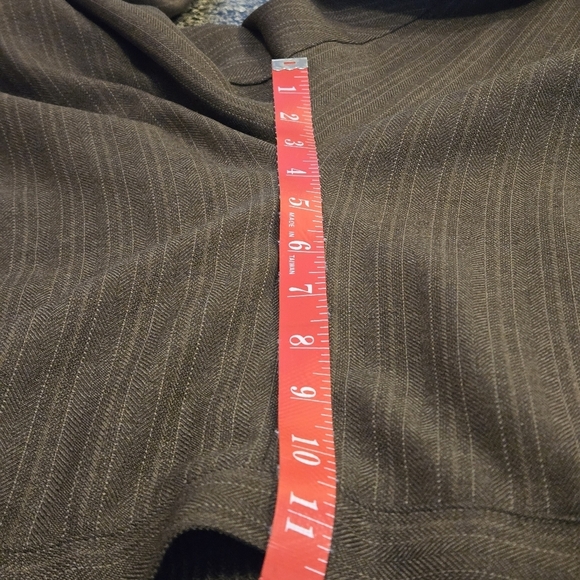 Alfred Dunner Brown Pinstripe Dress Pants Stretch Straight Leg 2 Pocket Women 10 - Picture 10 of 12